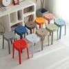 Taburete de plástico grueso apilable para el hogar, mesa de comedor, banco, taburete redondo, taburete alto creativo de moda, silla nórdica sencilla