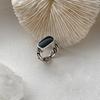 Versión Coreana de Nuevos Anillos Negros Populares para Mujer, Anillo Abierto Retro de Personalidad Cósmica Saturno, Anillo para Dedo Índice Hip-Hop, Moderno