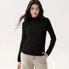Suéter de malha 100% caxemira pura, gola alta, outono e inverno, sem costura, design de peça única, mangas compridas, camada interna quente