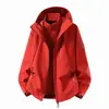 Chaqueta de montaña tres en uno para hombre, cortavientos e impermeable, con forro polar, conjunto de dos piezas desmontable cálido para otoño e invierno para mujer