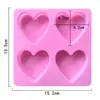 Blues Wholesale Molde de Silicona para Pastel Forma de Corazón de Amor para 4 Amantes Molde de Chocolate diy Molde para Jabón Artesanal de Muestra