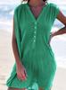 2024 Verano Estación Independiente Amazon Fashion Vestido Casual sin Mangas con Cuello en V con Botones de Color Sólido para Mujer