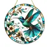 Série Estilo Boêmio Cristal Azul Pintado Fênix Decoração Colorida Pingente Redondo de Acrílico para Interior e Exterior