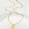 Pequeno Bonito Doce Estilo Faculdade Joias Elegante Oval Boa Sorte Pingente Colar Feminino Versátil Corrente Clavicular