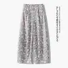 Calça Feminina Floral de Cintura Alta Estilo Coreano, Novo Estilo Verão 2026, Caimento Solto, Emagrecedor, Versátil, Cintura Elástica, Calça Cropped de Perna Reta