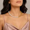 Ins popular nuevo pequeño fresco collar chocker de perlas con cierre personalidad moda cadena de suéter collar cadena clavícula