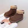 Botas de Nieve para Niñas 2026 Invierno Algodón Añadido Engrosadas Felpa Plegables Suela Suave Antideslizantes Cálidas Cierre Trasero Estilo Coreano Versátiles