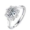 Anel de Abertura Estrela Segurando Lua Conjunto Estrelado 2 Quilates Imitação Moissanite Venda Quente Anel de Casamento Personalizado Presente