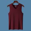 Verano para Hombre V Hombro Ancho Hilo de Algodón Sin Costuras Chaleco Deportivo Transpirable Camiseta Base Sin Mangas Algodón Fitness