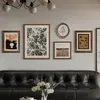 Pintura combinada de pared de fondo para sala de estar estilo medieval, recibidor de alta gama estilo francés, pintura decorativa de mueble bajo para comedor, mural de cabecera