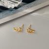 Aretes de Plata Yinjia S925 Aretes de Alas Caladas Accesorios para Aretes Populares Elegantes Look Adelgazante Versátil Tendencia Retro