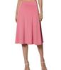 Falda Midi Color Sólido 2025 Jersey Cintura Alta Estilo Elegante