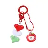Llavero Creativo en Forma de Corazón con Degradado, Estuche para Auriculares y Accesorios, Colgante de Mochila de Colores Dulces de Moda