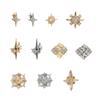 Explosiones de red de celebridades Buchelati arte de uñas joyería de circón estrellas aleación de cuatro hojas hueco diamante accesorios para uñas al por mayor