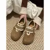 Pacote Completo de Sapatos Birkenstock 2026 Novo Modelo Bico Redondo Salto Escondido Sapatos Baixos Versáteis para o Dia a Dia Estilo Campus Francês para Meninas