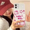 Funda de Teléfono de Dibujos Animados Hello Kitty para iPhone 15 para Apple 14 Pro Max Goma Suave 13 Pro Resistente a Caídas Humedad