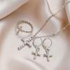 Pendientes de cruz, pendientes de moda punk para mujer, pendientes de mujer, collar, anillo, traje, personalidad, en stock, venta al por mayor