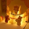 Ins iluminación estilo coreano lindo oso pastel de cumpleaños dibujos animados creativo tridimensional tarjeta de felicitación regalo de cumpleaños