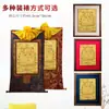 Buda Yuan Hui Maestro Loto Thangka Pintado a Mano Tíbet Buda Mineral Natural Tarjeta Dorada Marco de Madera Maciza Pintura Colgante para Sala de Estar