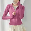Roupas Esportivas, Roupas de Yoga, Feminino Justo, Modelador, Secagem Rápida, Esportes de Corrida, Manga Longa, Alta Elasticidade, Treinamento, Fitness, Tops