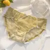 Pantaletas de Malla Algodón Puro Entrepierna Antibacteriana Verano Delgadas Encaje Gato Deseo Puro Cintura Media Sin Costuras Levanta Glúteos