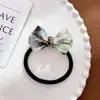 Faixa de Cabelo Versátil com Laço Retro Corda de Cabelo Bola de Joia Elástico para Rabo de Cavalo Alto Clipe Jacaré de Ácido Acético Acessórios de Cabelo Adorno de Cabeça