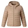 Nueva chaqueta de algodón ligera con capucha para otoño e invierno para mujer, corte corto holgado, diseño básico, abrigo de algodón versátil, adecuado para mujeres de mediana edad y mayores
