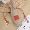 Venda Direta de Fábrica Cordão Saco de Imitação Portátil Bolsa para Perfume Embalagem Simples Cor Original Saco de Imitação de Linho Retrô Atacado