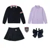 Traje de suéter estilo británico otoño e invierno nuevo primavera y otoño jardín de infantes Ropa de jardín cárdigan tres piezas uniforme de escuela primaria ropa de clase