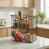 Estante de Almacenamiento para Cocina Apilable con Múltiples Niveles para Frutas, Verduras y Snacks Cesta de Almacenamiento Marco Artefacto de Almacenamiento Multifuncional para el Hogar