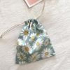 Saco de cordão de tamanho pequeno bolsa de cordão floral bolsa de moedas frescas batom fone de ouvido bolsa de armazenamento de algodão à prova de poeira saco de jóias