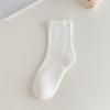 Calcetines Blancos para Mujer, Calcetines Sueltos de Media Pantorrilla para Otoño, Calcetines Absorbentes de Sudor Sin Costuras para Primavera y Otoño para Mujer, Calcetines Zhuji Holgados para Mujer