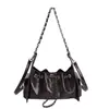 Bolsa de Ombro Casual Retrô Couro Cera de Abelha 2025 Novo Estilo Feminina Estilo Coreano Estilo Ins Bolsa de Ombro Transversal Saco
