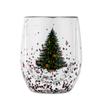 Árvore de Natal Criativa Camada Dupla Vidro Borossilicato Copo de Água Fluxo Camada Dupla Design Criativo Copo de Leite em estoque Venda por Atacado