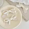 Suave Melocotón Blanco~ Pinza para el Cabello con Lazo de Encaje para Mujer 2024 Nuevo Estilo Pinza para Flequillo Pinza Lateral de Pato Accesorio para el Cabello