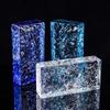 Ladrillo acrílico curvo degradado color cristal cuadrado mosaico fondo red social arte ladrillo de hielo de doble cara