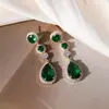 Pendientes de Moda Europeos y Americanos Versátiles Largos Ovalados Forma de Gota Borla Pendientes Aleación Elegantes Artísticos Pendientes de Diamante para Mujeres