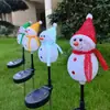 Venta Directa de Fábrica de Luces Solares de Muñeco de Nieve de Colores con Sombreros para Decoración Exterior Navideña de Jardín y Patio