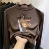 Roupa de baixo feminina com forro de fleece, novo estilo outono e inverno 2026 para crianças, roupa íntima, gola alta, blusa quente de outono para meninas pequenas
