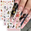 Pegatinas Transfronterizas para Uñas Estilo Chino Año del Caballo Año Nuevo Flores de Pan de Oro y Caballo Dibujos Animados Pegatinas Adhesivas para Uñas