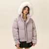 Parka Masculina para Venda por Atacado, Jaqueta de Algodão com Gola de Pelo, Acolchoada e Quente, Casaco Três-Provas, Corte Amplo com Capuz