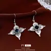 Novos Brincos Pingente de Flor Cravejados com Diamantes Estilo Chinês, Estilo Étnico, Design de Gancho de Orelha Moderno e Elegante, Brincos de Nicho para Mulheres Venda por Atacado