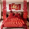Decoración de sala de bodas con dragón y fénix en tablero KT para el nuevo dormitorio de los novios, pared de fondo para decoración de bodas