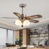 Nova Luminária Ventilador Estilo Francês, Luminária Ventilador de Teto Estilo Meio do Século para Sala de Estar e Sala de Jantar, Ventilador Doméstico Retro Americano para Estudo e Quarto
