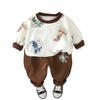 Conjunto de Otoño de Moda para Niños 2025 Nuevo Otoño Elegante Sudadera de Manga Larga con Dinosaurio Conjunto para Bebés Niños 1974 Moderno