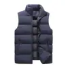 Chaleco de Algodón Negro con Cuello Alto para Hombre, Chaleco Grueso Holgado sin Mangas, Ropa de Abrigo para Otoño Invierno, Capa Interior Cálida, Versátil, Chaleco Casual