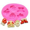 Série de Natal Molde de Silicone diy Papai Noel Luvas Botas Dobrar Molde de Bolo Pingando Cola Ornamento Molde