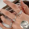 Anel Três Lados Cubo Arco-Íris para Mulheres, Fashion, Simples, Único, Estilo Japonês e Coreano, Temperamento Doce, Anel Aberto Ajustável para Dedo Indicador