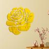 Flor Rosa de Acrílico Adesivos de Parede 3D Autoadesivos Quarto Sala de Estar Decoração de Casa Adesivos de Parede Modernos para Festa Superfície Espelhada
