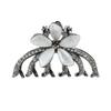 Elegante horquilla de flor de ópalo negra de alta gama para mujer, horquilla de pelo semianudada, pinza de tiburón, pinza superior mediana, accesorio para la cabeza